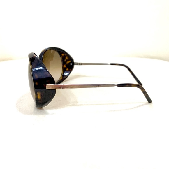 MARNI Vintage Dark Tortoiseshell Round Over Sized Brown Lens Sunglasses Case - Picture 5 of 11